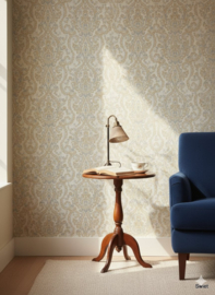 Mosterdgrijs barok behang