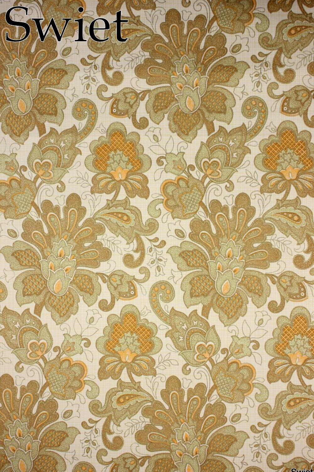 Beige barok behang