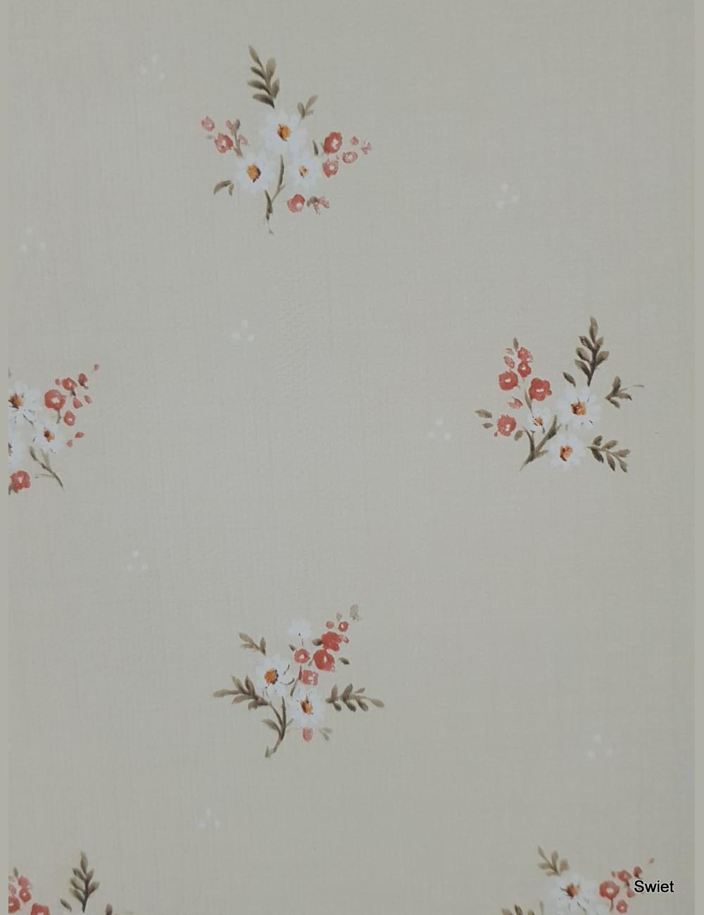 Beige bloemetjesbehang