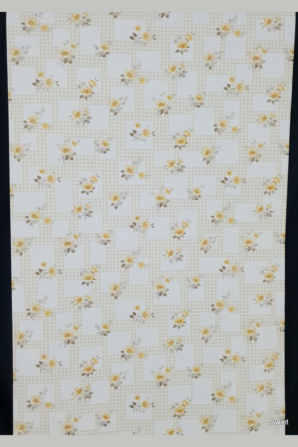 Ruitjes met gele bloemen