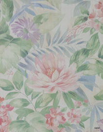 Pastel bloemenbehang