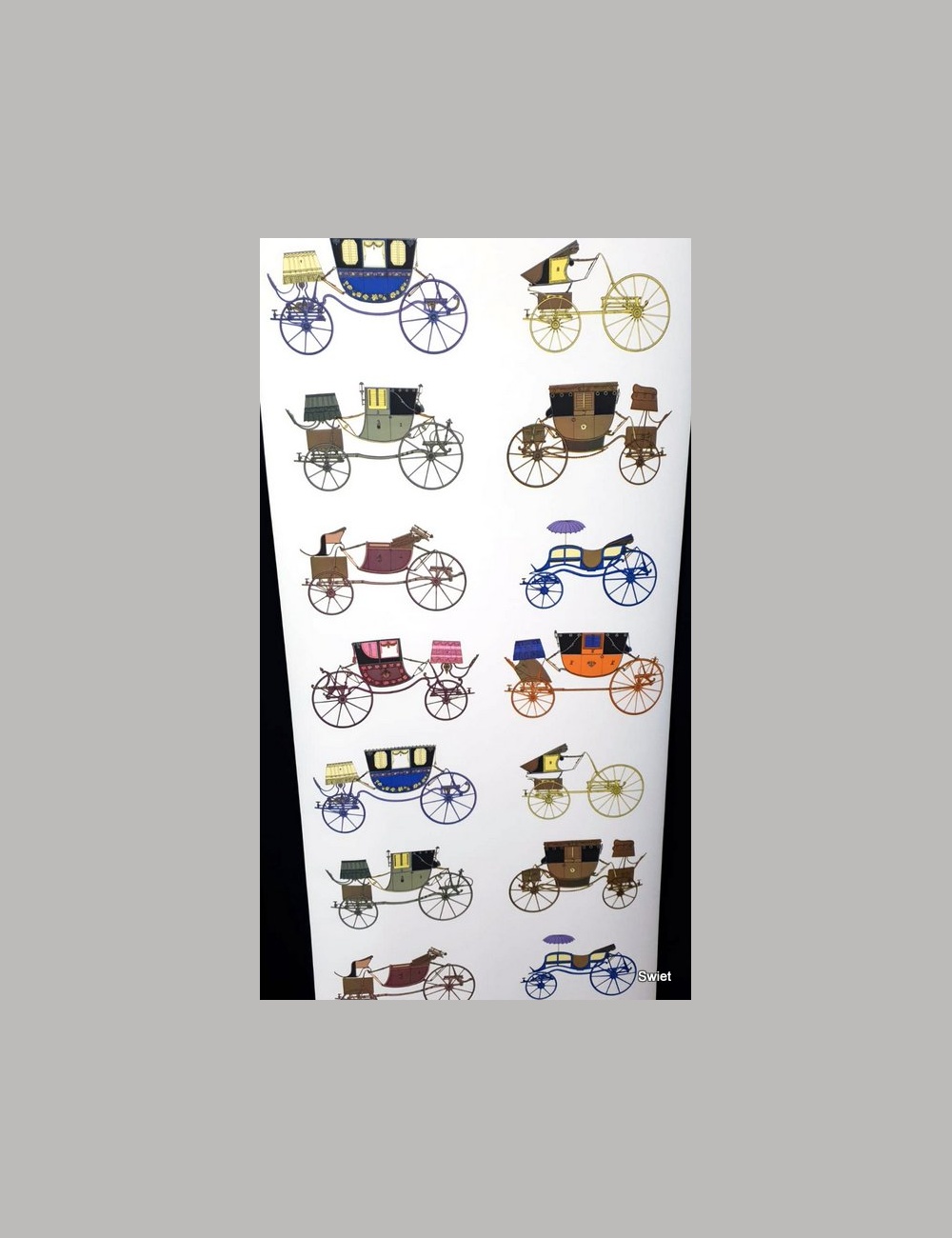 Vintage behang met koetsen