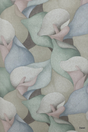 Pastel calla behang