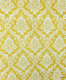 Vintage geel barok behang