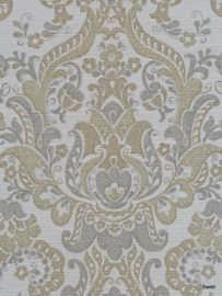 Mosterdgrijs barok behang