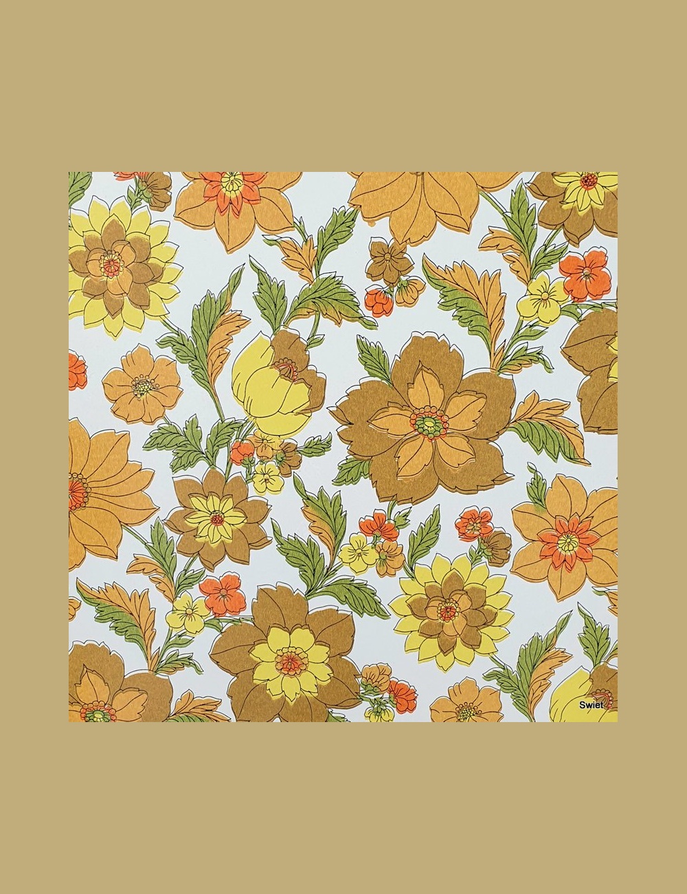 Retro bloemenbehang