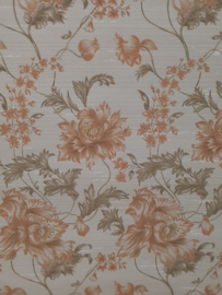 Brocante bloemenbehang met structuur