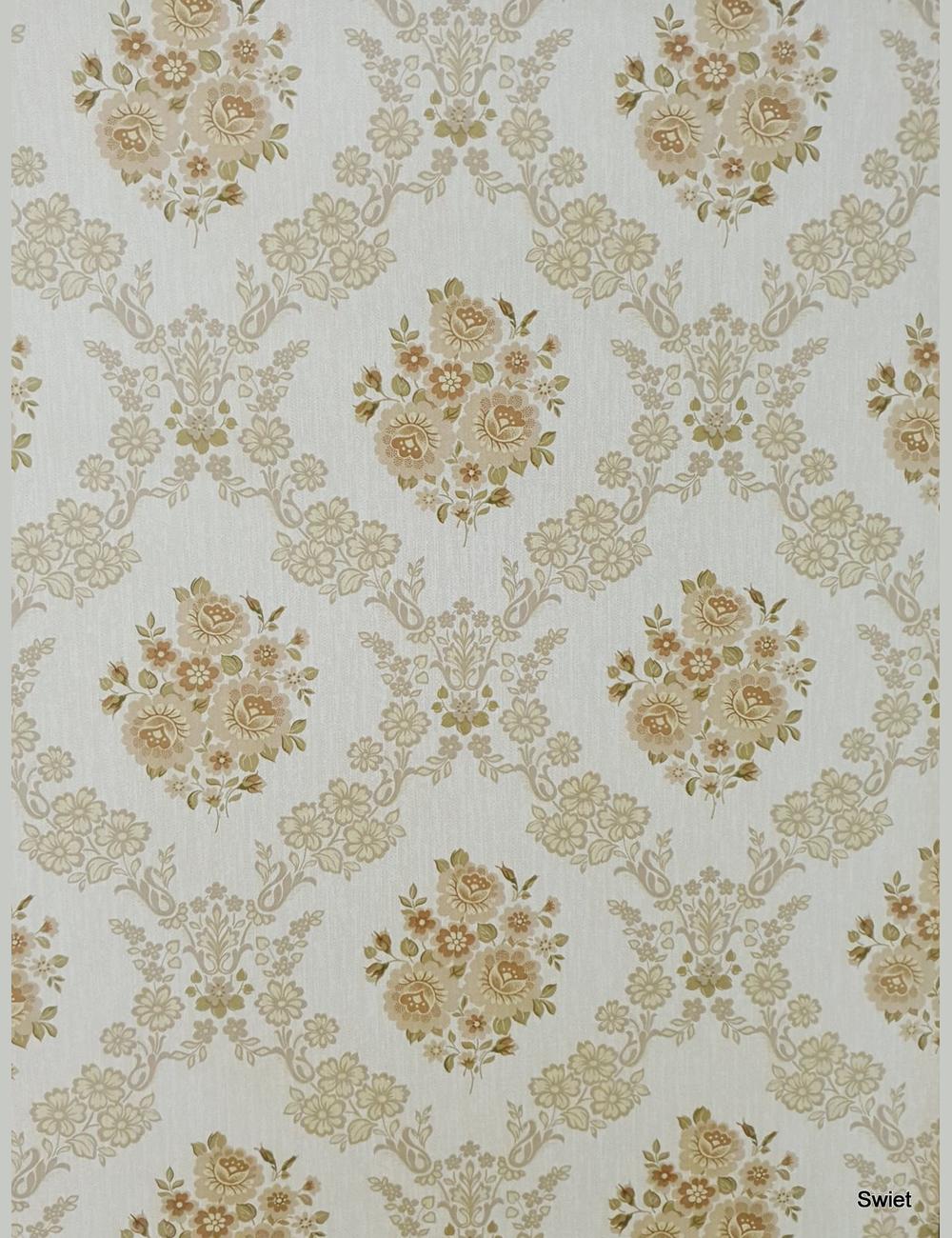 Beige bloemmedaillons