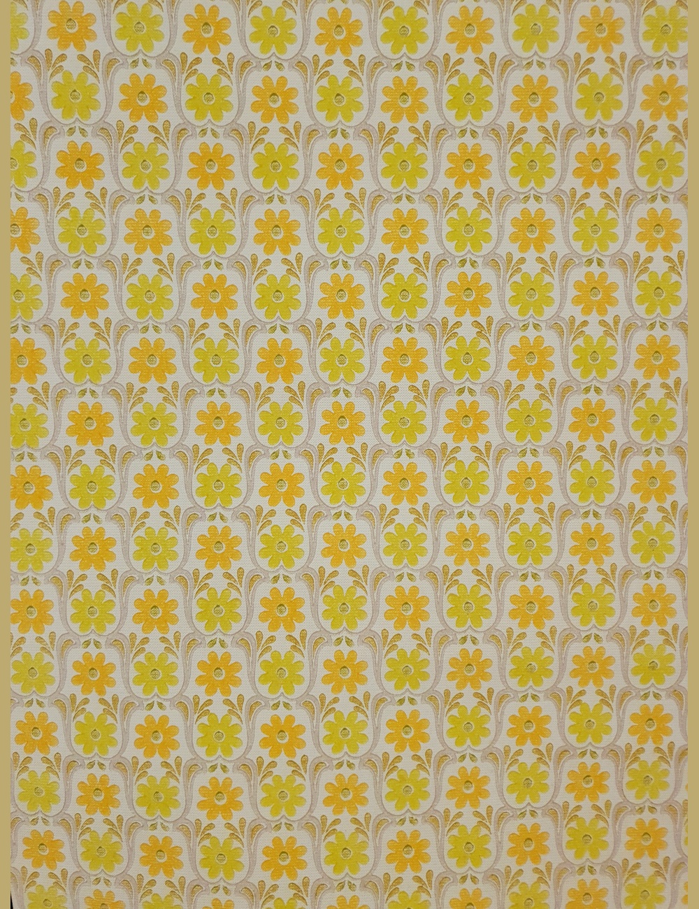 Geel oranje vintage bloemetjes