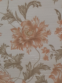 Brocante bloemenbehang met structuur