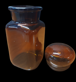 Vintage bruine glazen pot