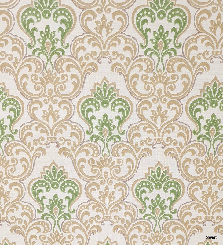 Barok groen behang
