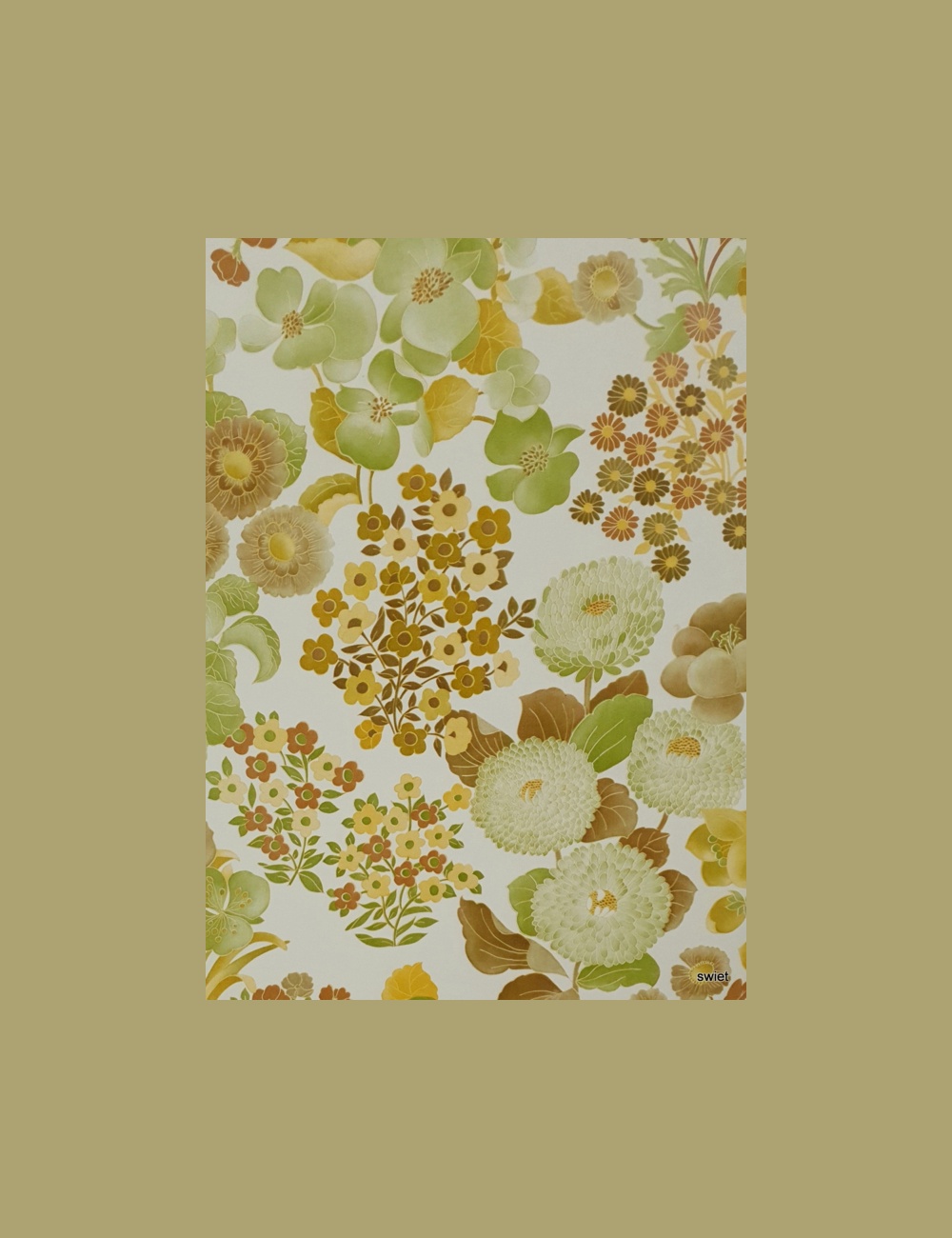 Vintage bloemen behang