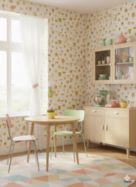 Vrolijk vintage kinderbehang