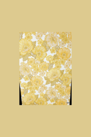 Okergeel bloemenbehang