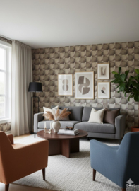Geometrisch retro behang