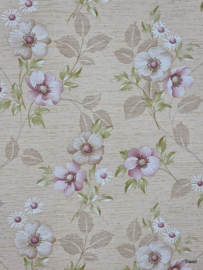 Roze bloemen behang