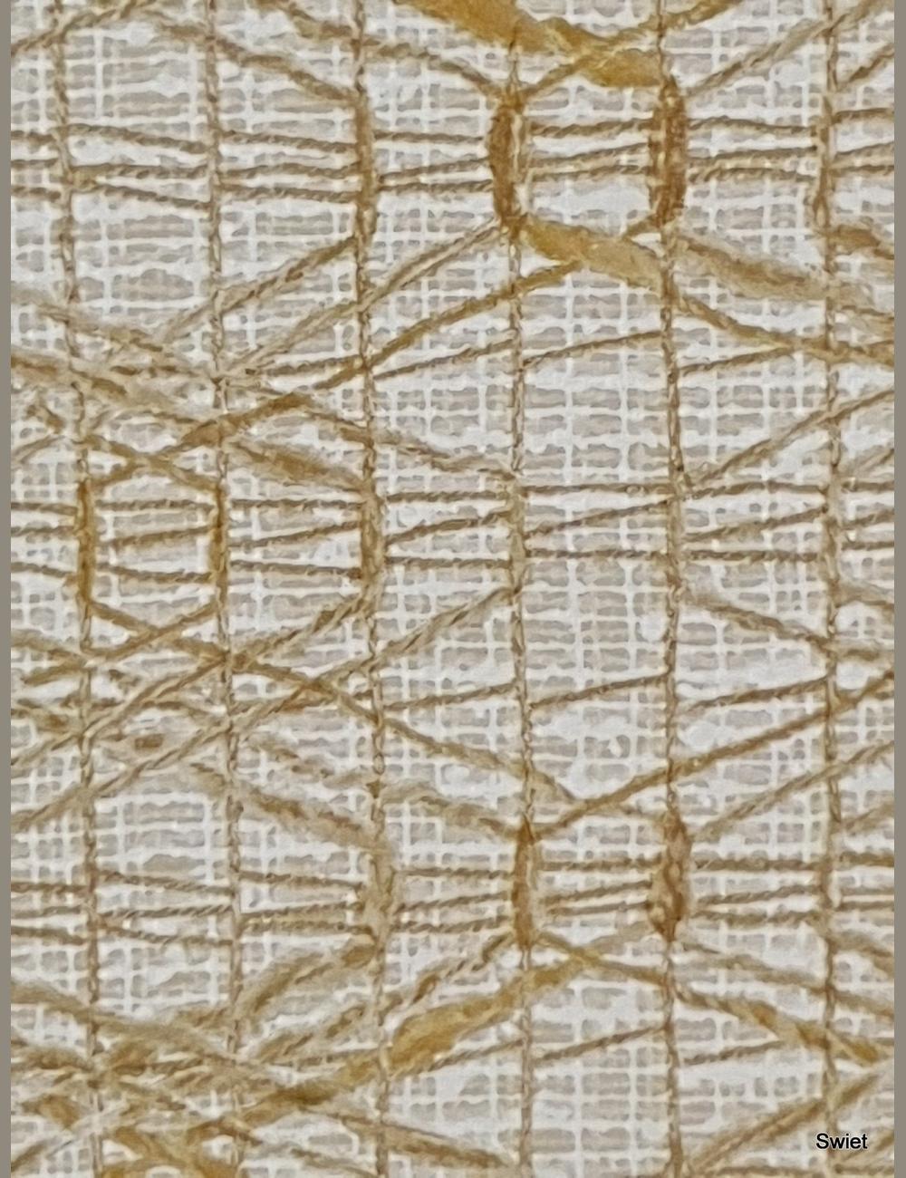 Glasgordijn look behang