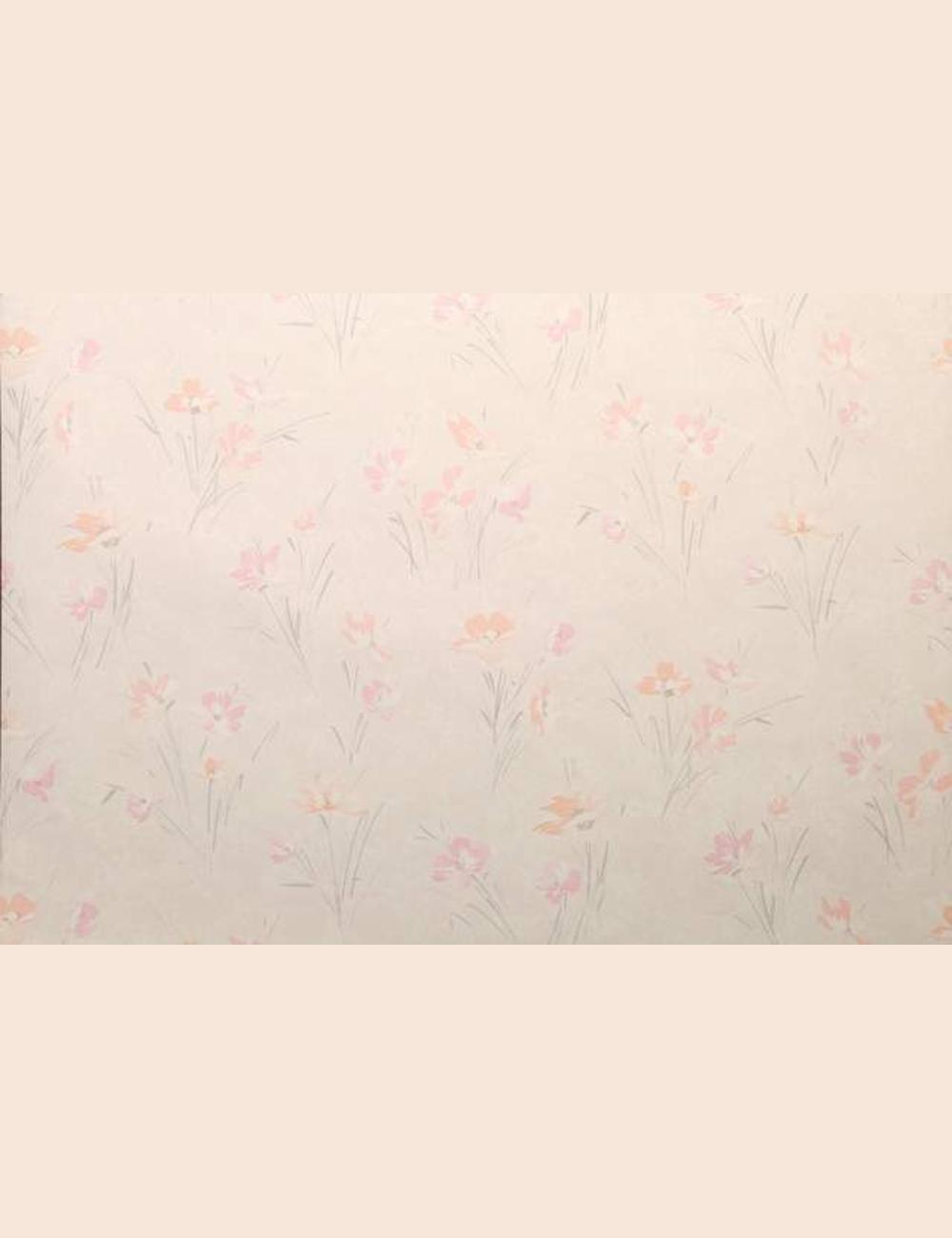Zalmrose bloemen behang