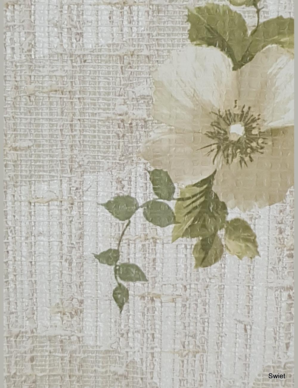 Beige bloemen  jutelook