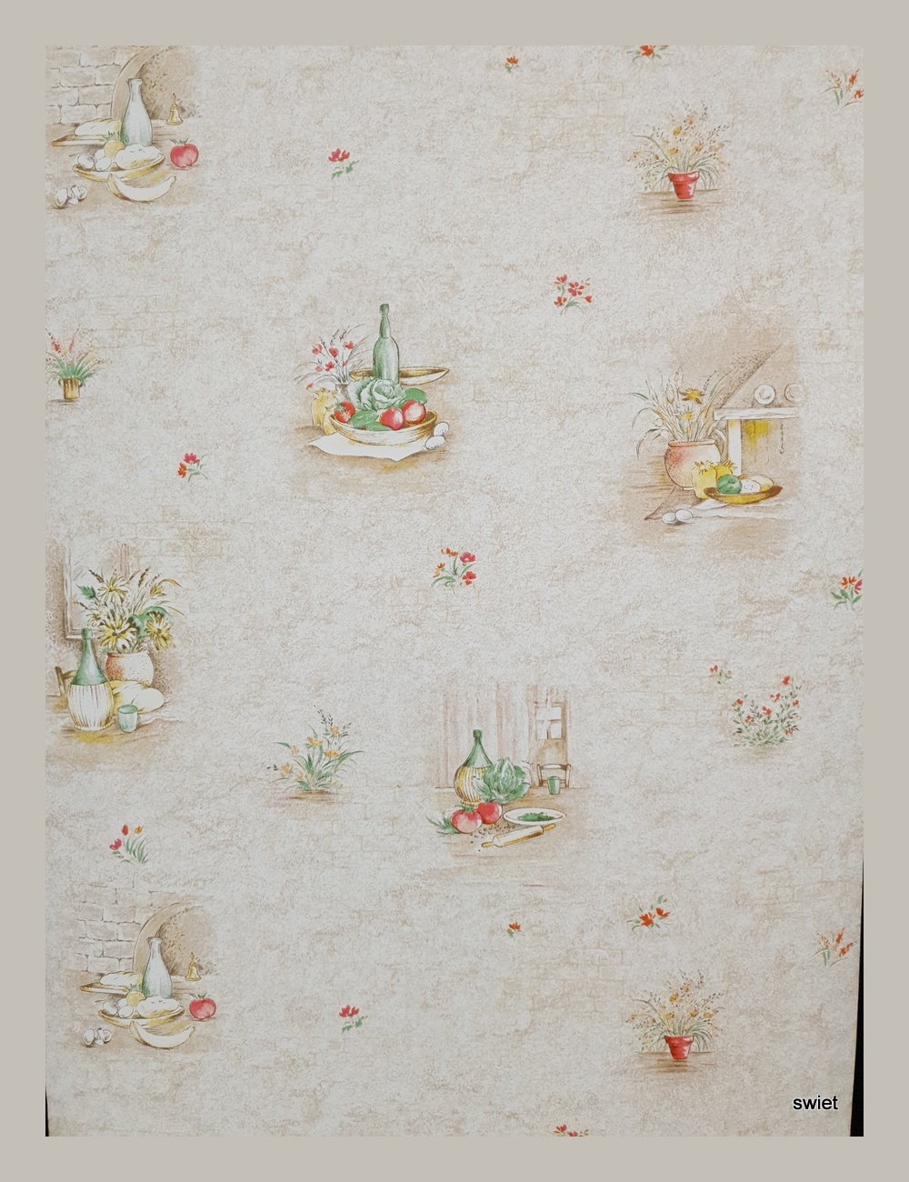 Vintage keukenbehang