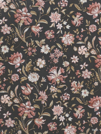 Donker bloemenbehang