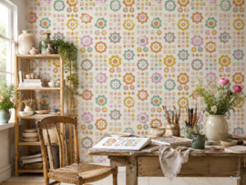 Sixties pastel behang