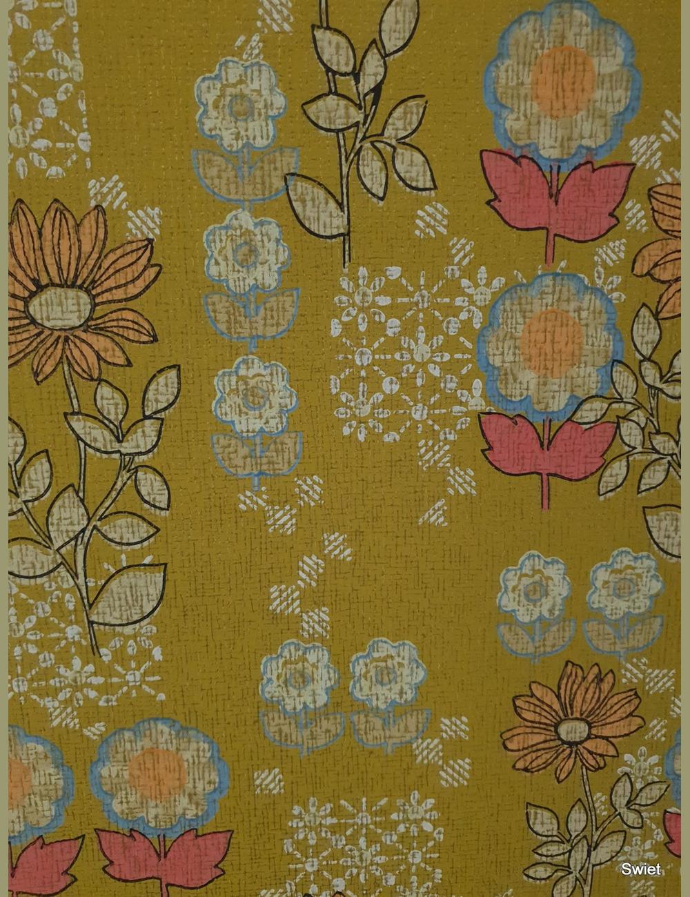 Grafisch 60s bloemenveld