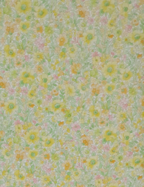 Vintage geel roze bloemetjes
