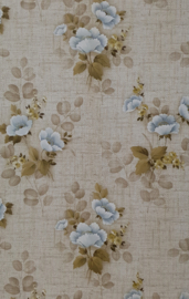 Jutelook behang met bloemen
