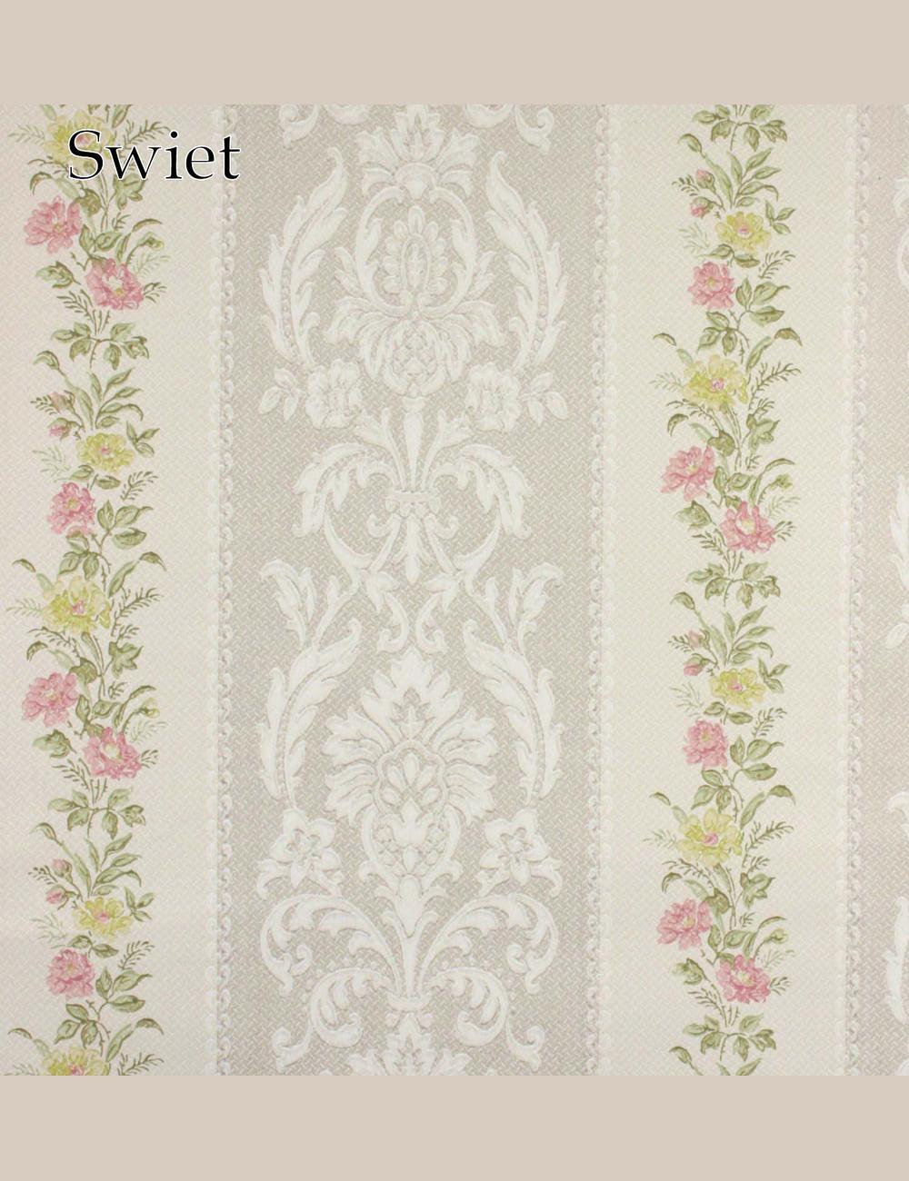 Brocante bloemen behang