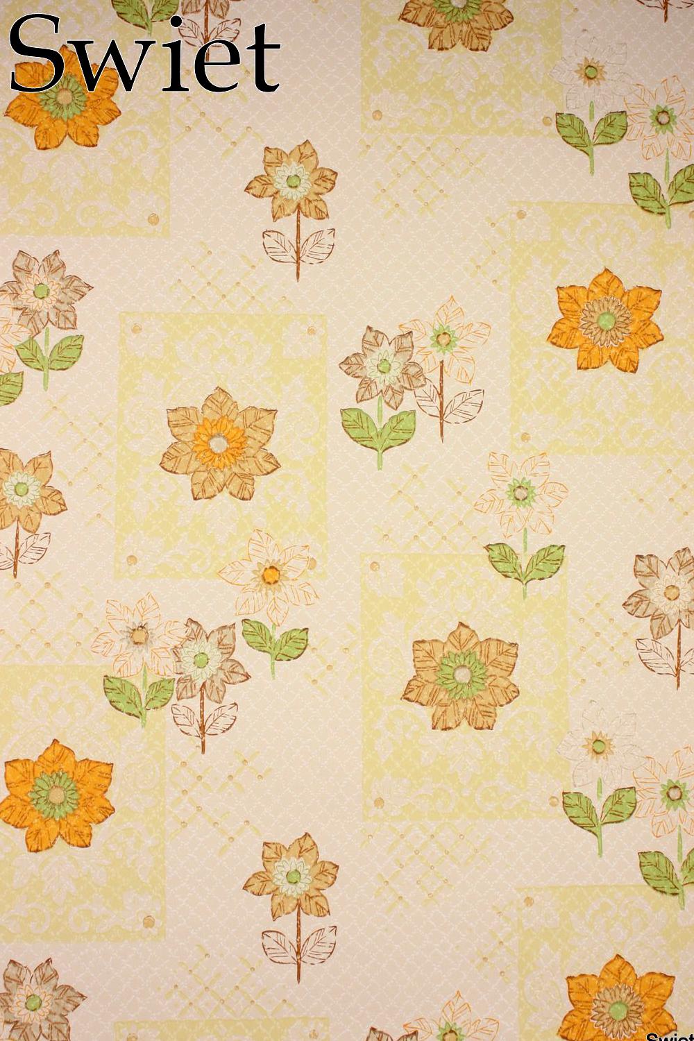 Sixties bloemen behang