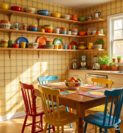 Schots geruit behang