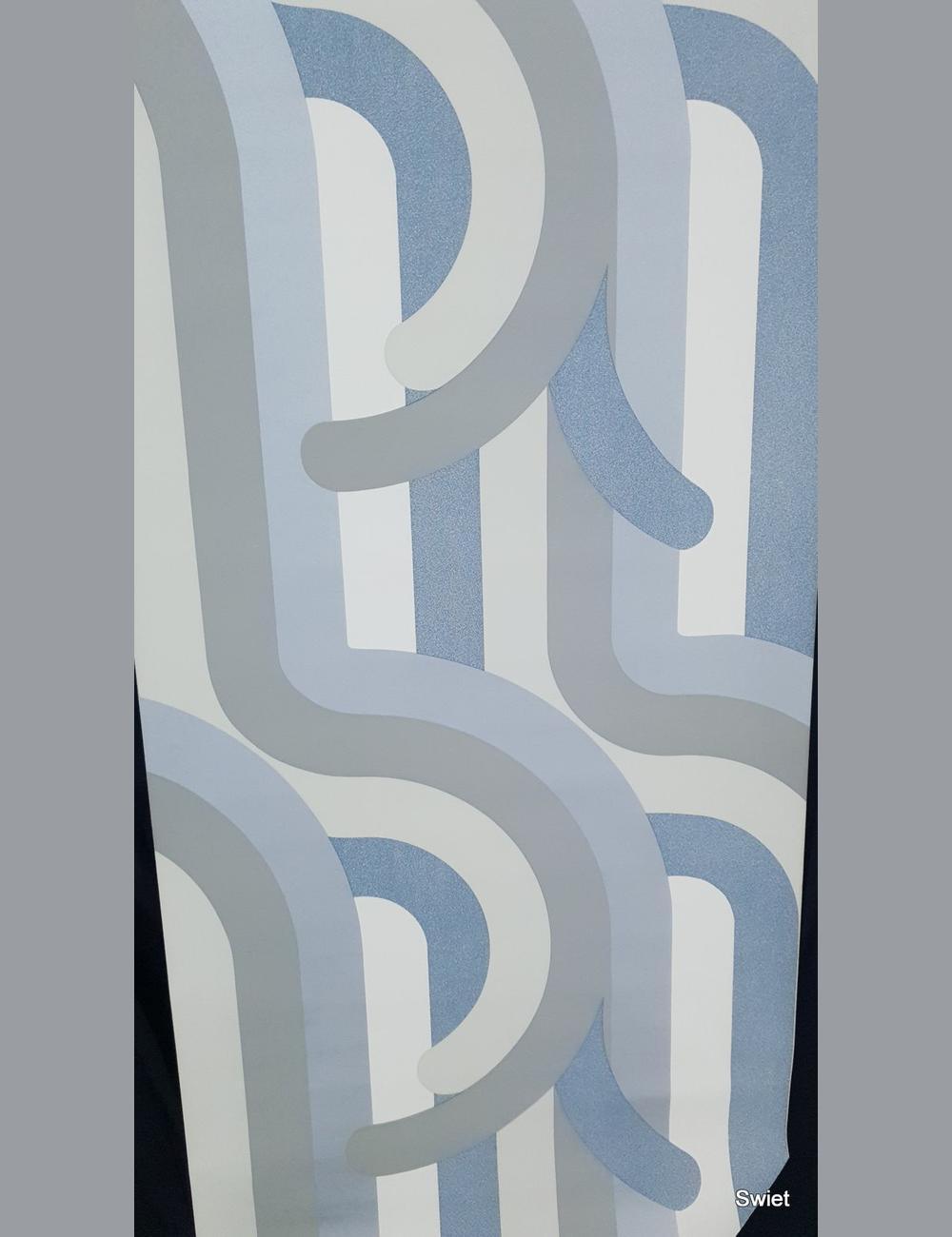 Blauwgrijs lijnenspel 70s