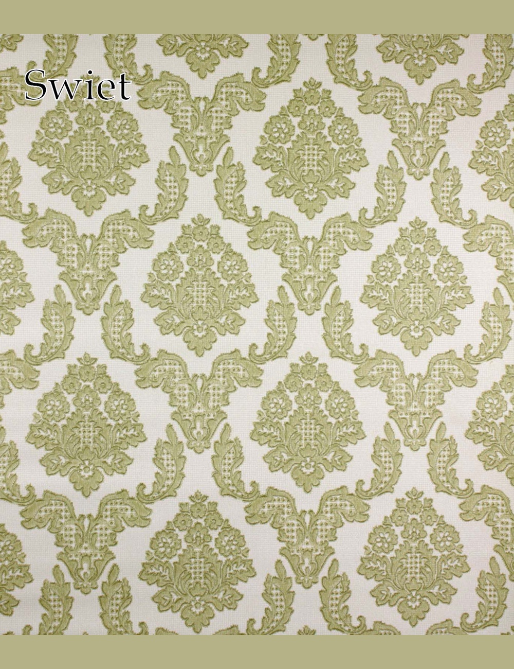 Pastel groen barok behang