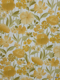 Vintage bloemenweide behang