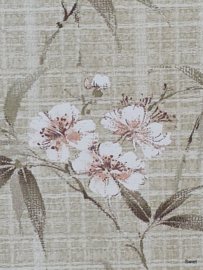 Jutelook bloemenbehang