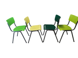 4 vintage industriele stoelen