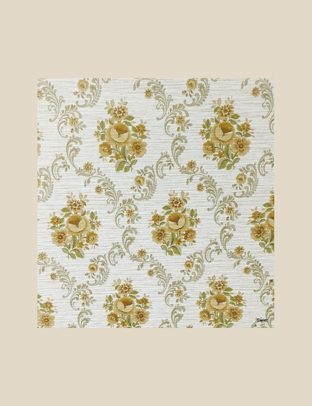 Oker bloemen crème