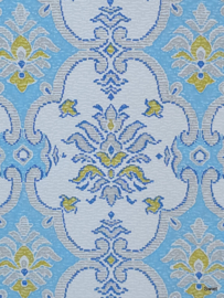 Turquoise barok behang