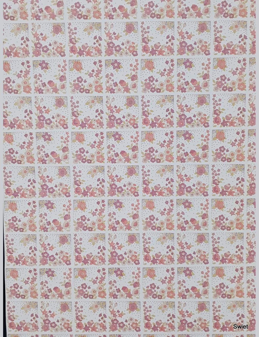Roze tegel bloemetjes