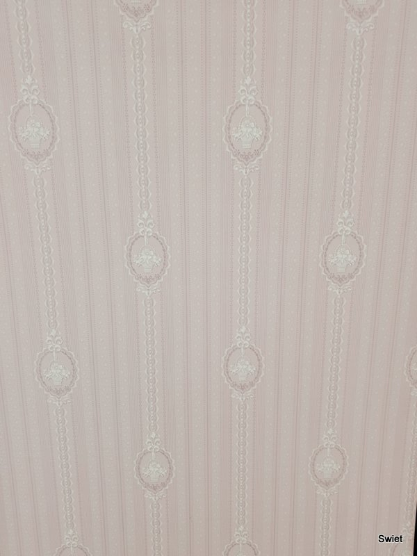 Vintage barok roze behang