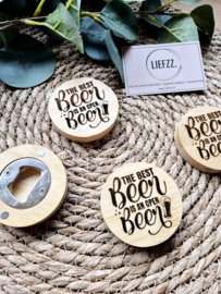 Bieropener met Magneet - "Best Beer is an Open Beer"