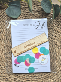 Cadeaupakket: Liniaal met Schrijfblok