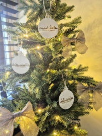 Houten kerstbal - skyline