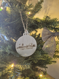 Houten kerstbal - skyline