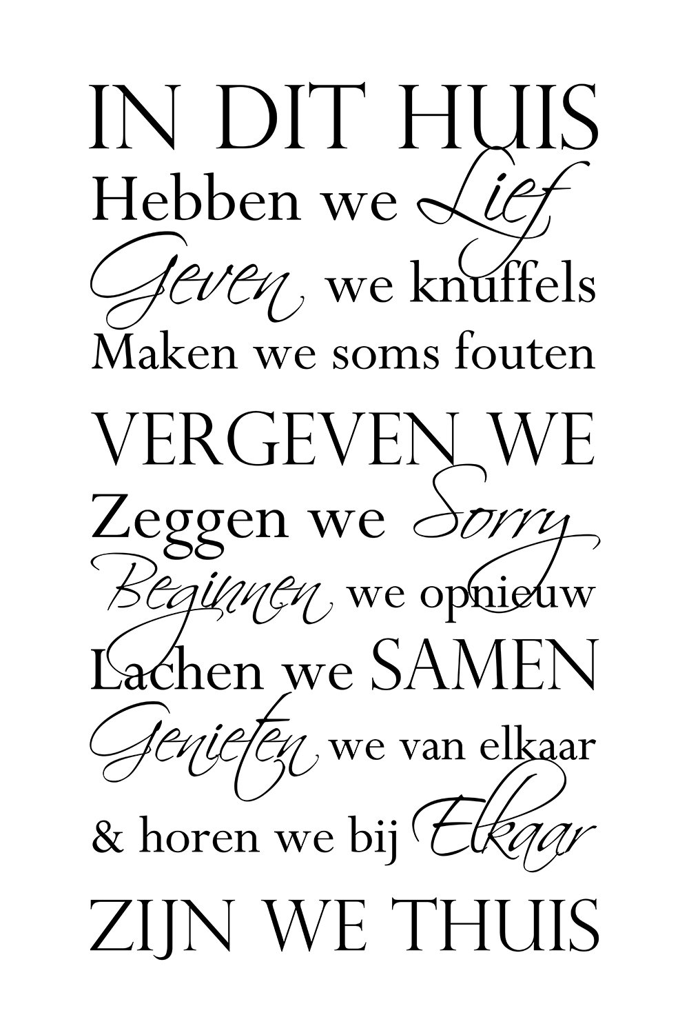 In dit huis op canvas