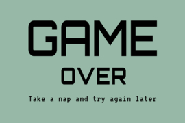Game Over op canvas groen