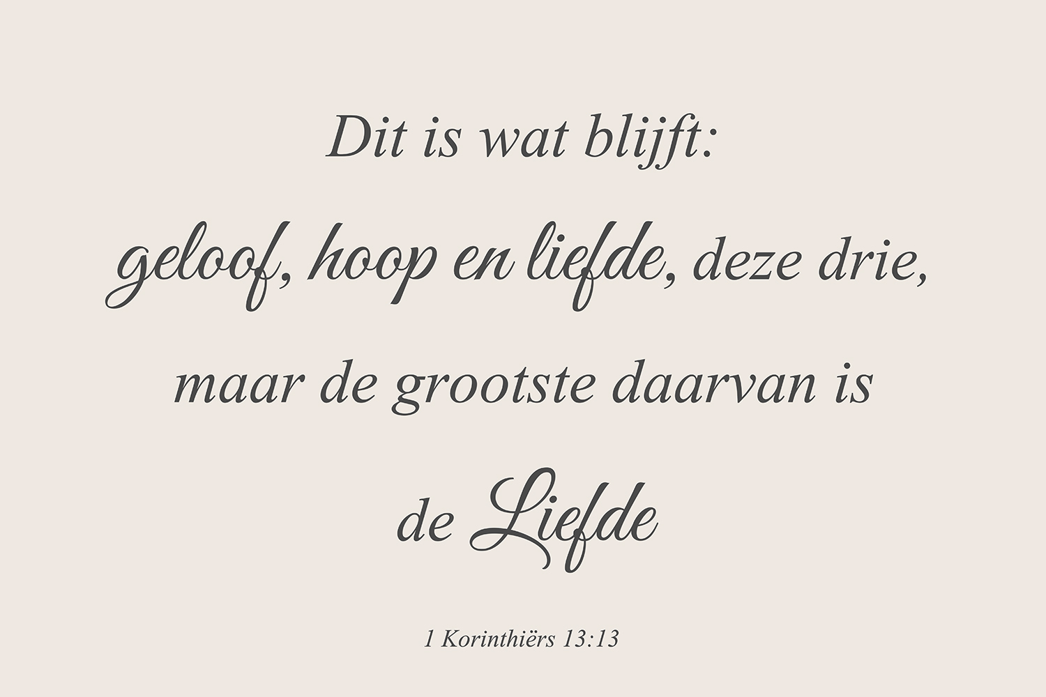 Geloof hoop en liefde op canvas