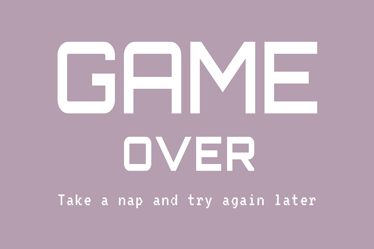 Game Over op canvas paars